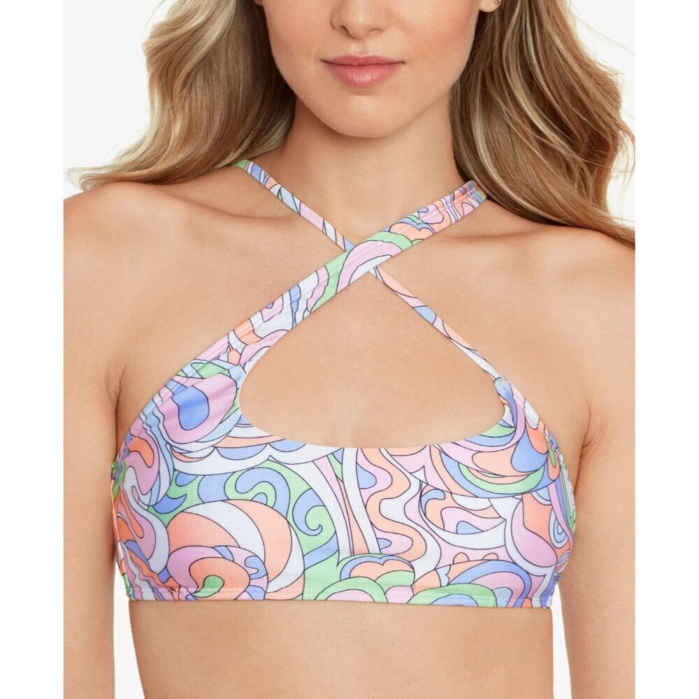 Salt + Cove Juniors Size Small Printed Crisscross-Strap Bikini Swim Top 2600